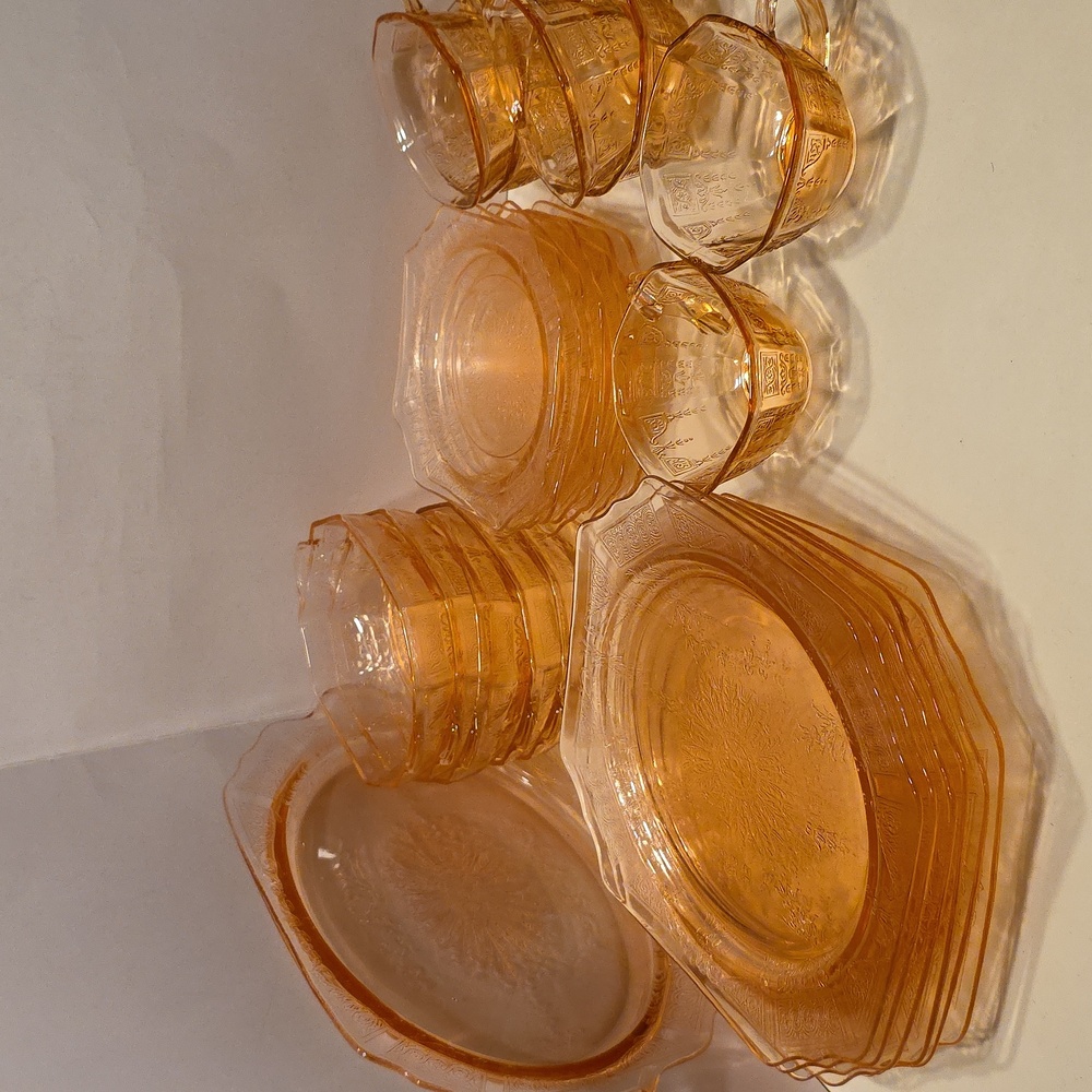 Vintage Pink Depression Glass Platter Princess Pattern Anchor Hocking 25 Piece
